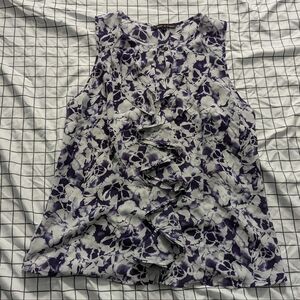 Purple Flower Tank Top/Blouse